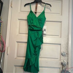 Emerald Sundae Asymmetrical Green Dress